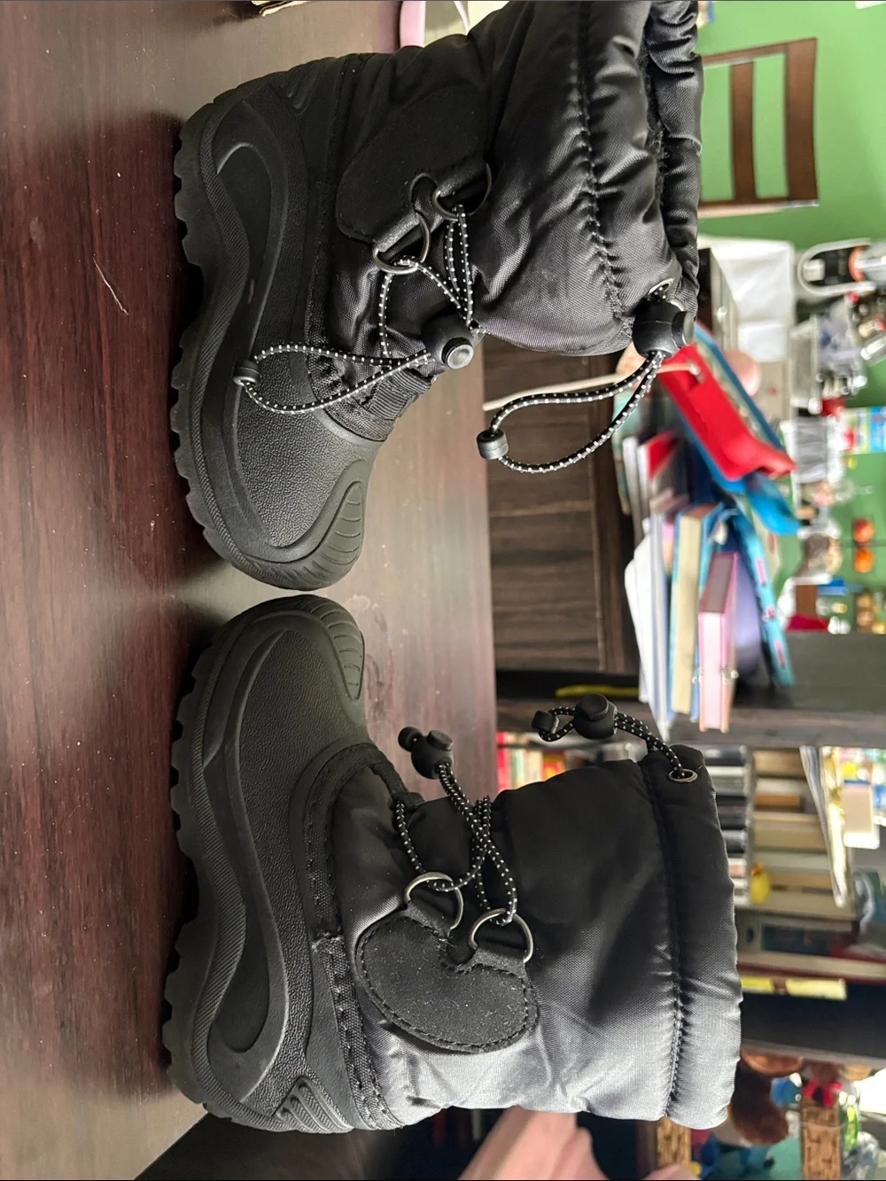 Kamik Kids Black Snow Boots with Bungee Toggle